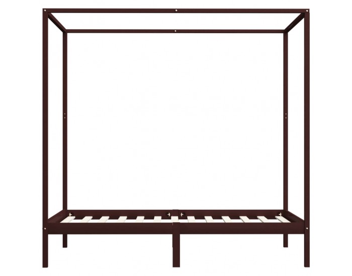 Sonata Рамка за легло с балдахин, тъмнокафява, бор масив, 120x200 см