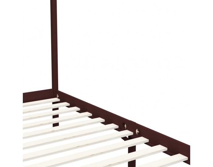 Sonata Рамка за легло с балдахин, тъмнокафява, бор масив, 120x200 см