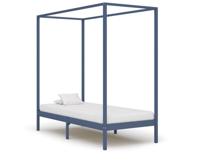 Sonata Рамка за легло с балдахин, сива, бор масив, 90х200 см