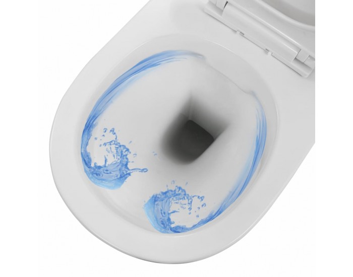 Sonata Окачена тоалетна чиния без ръб, керамична, бяла