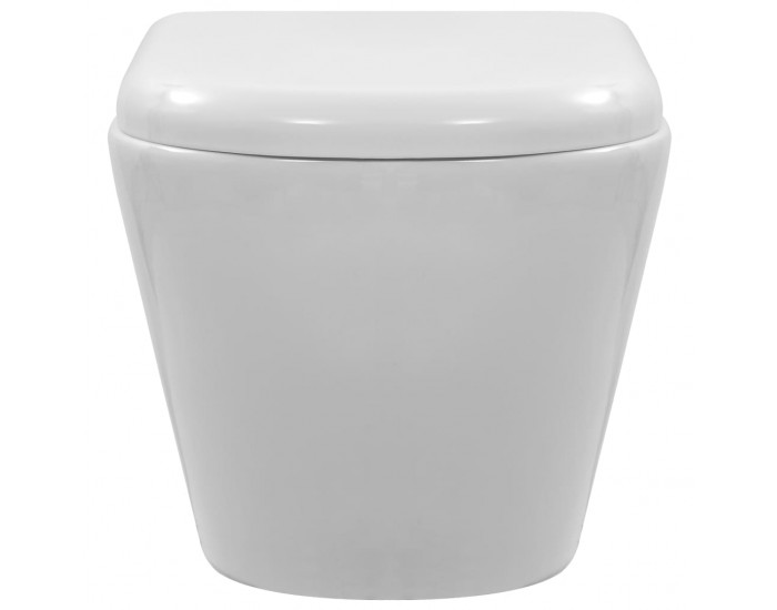 Sonata Окачена тоалетна чиния без ръб, керамична, бяла