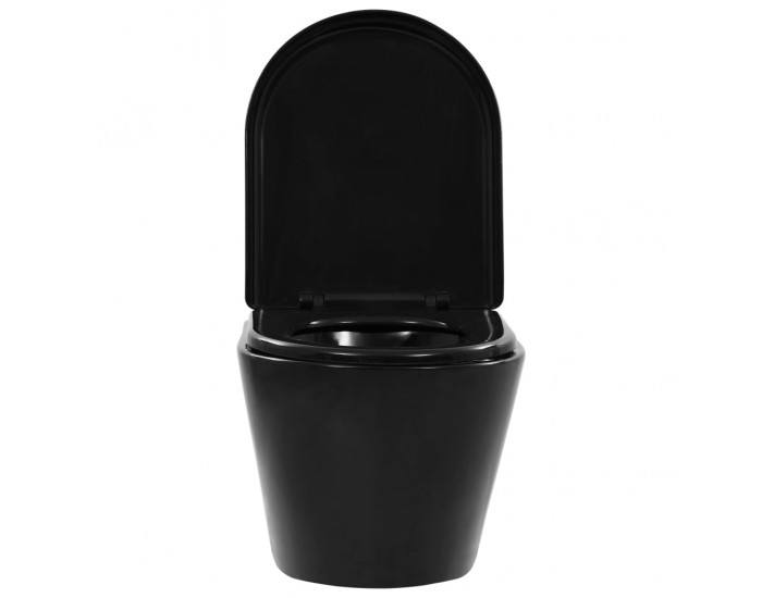 Sonata Окачена тоалетна чиния без ръб, керамична, черна