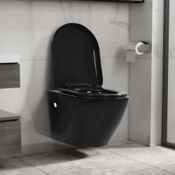 Sonata Окачена тоалетна чиния без ръб, керамична, черна - Баня