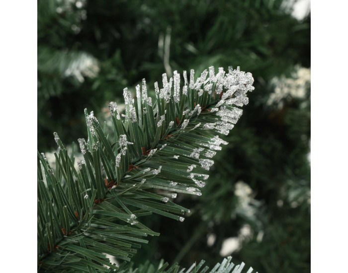 Sonata Изкуствено коледно дърво с шишарки и бели връхчета, 210 см
