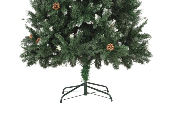Sonata Изкуствено коледно дърво с шишарки и бели връхчета, 210 см