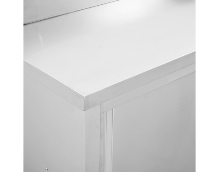 Sonata Работна маса с плъзгащи врати, 100x50x95 см, неръждаема стомана