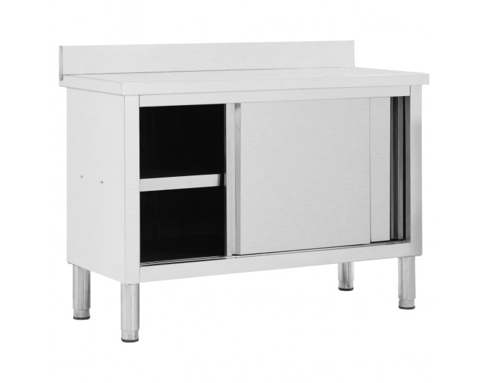 Sonata Работна маса с плъзгащи врати, 120x50x95 см, неръждаема стомана