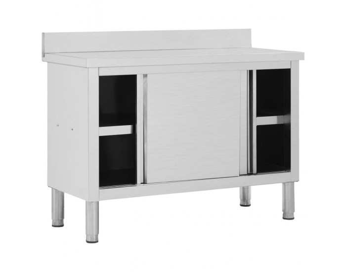 Sonata Работна маса с плъзгащи врати, 120x50x95 см, неръждаема стомана