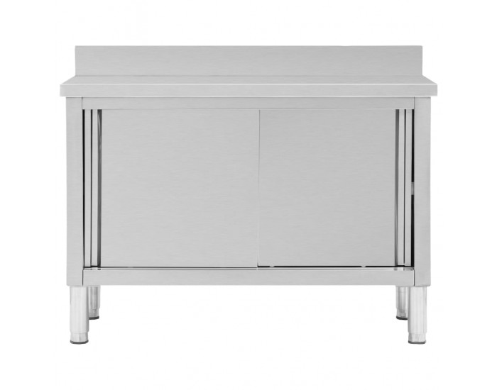 Sonata Работна маса с плъзгащи врати, 120x50x95 см, неръждаема стомана