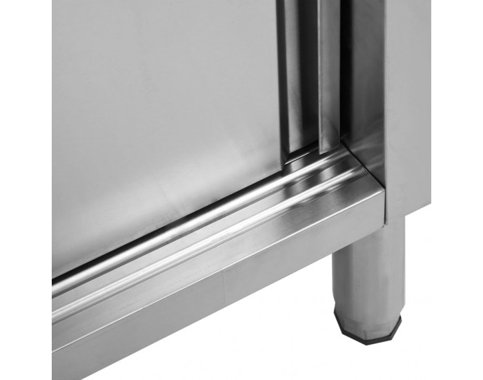 Sonata Работна маса с плъзгащи врати, 120x50x95 см, неръждаема стомана