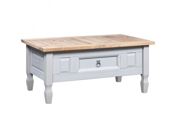 Sonata H Маса за кафе, мексикански бор, стил Корона, сива, 100x55x44 cм