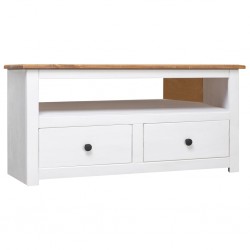 Sonata Ъглов ТВ шкаф, бял, 93x55x49 см, бор масив, Panama Range - ТВ шкафове