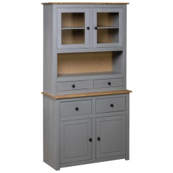Sonata Висок шкаф, сив, 93x40,5x180 см, бор масив, Panama Range - Гардероби