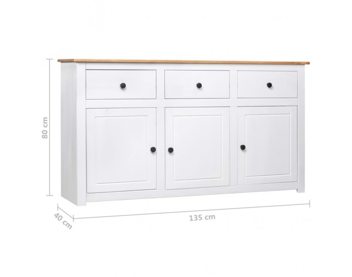 Sonata Бюфет, бял, 135x40x80 см, бор масив, Panama Range