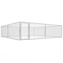 Sonata Дворна клетка за кучета, поцинкована стомана, 4x4x1 м - Домашни любимци