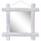 Sonata Огледало от трупи, бяло, 70x70 см, регенерирано дърво масив