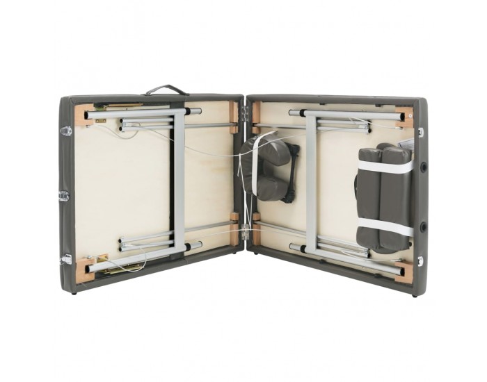 Sonata Масажна кушетка с 3 зони, алуминиева рамка, антрацит, 186х68 см