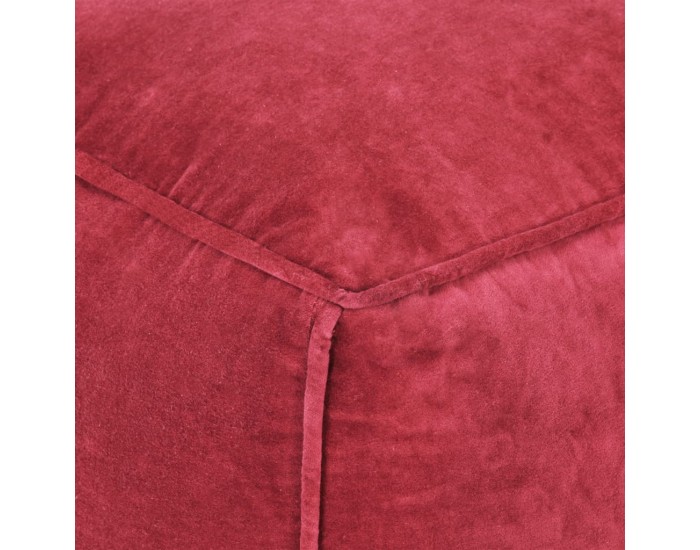 Sonata Пуф, памучно кадифе, 40x40x40 см, червен