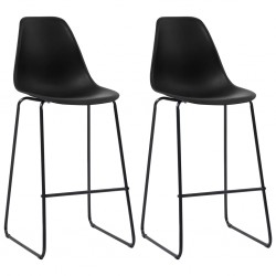 Sonata Бар столове, 2 бр, черни, пластмаса - Столове