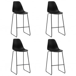 Sonata Бар столове, 4 бр, черни, пластмаса - Бар столове