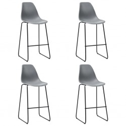 Sonata Бар столове, 4 бр, сиви, пластмаса - Бар столове