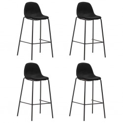 Sonata Бар столове, 4 бр, черни, текстил - Бар столове