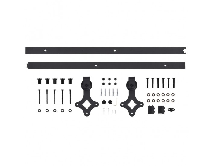 Sonata Комплект механизъм за плъзгаща врата, 183 см, стомана, черен