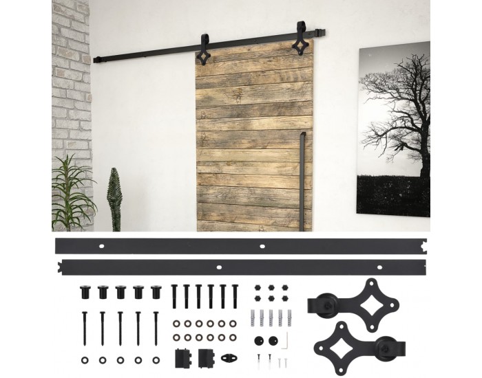 Sonata Комплект механизъм за плъзгаща врата, 200 см, стомана, черен