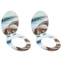 Sonata Тоалетни седалки с плавно затваряне, 2 бр, МДФ, морски дизайн - Баня