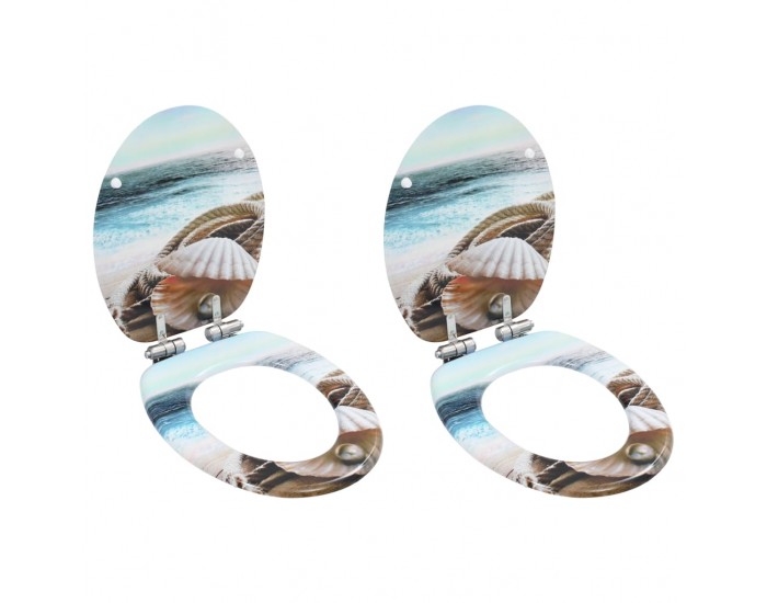 Sonata Тоалетни седалки с плавно затваряне, 2 бр, МДФ, морски дизайн