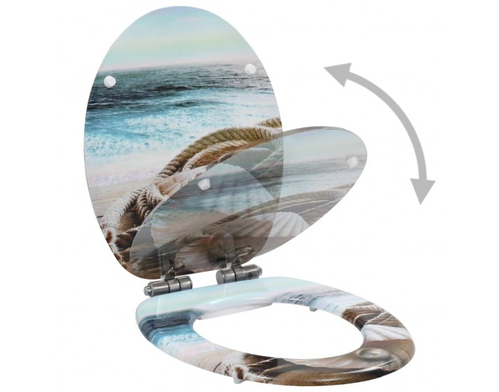 Sonata Тоалетни седалки с плавно затваряне, 2 бр, МДФ, морски дизайн