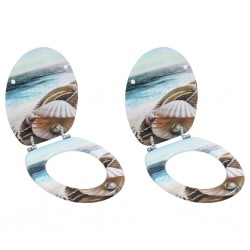 Sonata Тоалетни седалки с нормално затваряне, 2 бр, МДФ, морски дизайн - Продукти за баня и WC