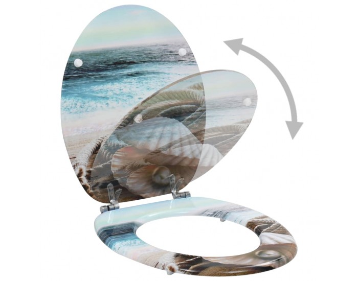 Sonata Тоалетни седалки с нормално затваряне, 2 бр, МДФ, морски дизайн