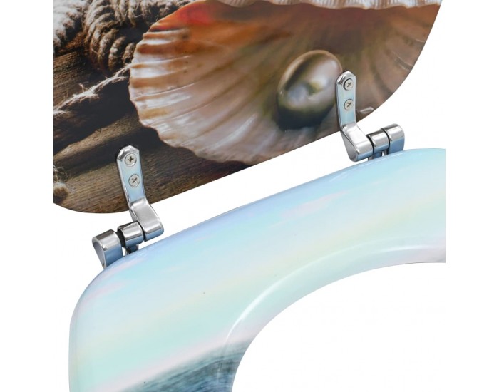 Sonata Тоалетни седалки с нормално затваряне, 2 бр, МДФ, морски дизайн