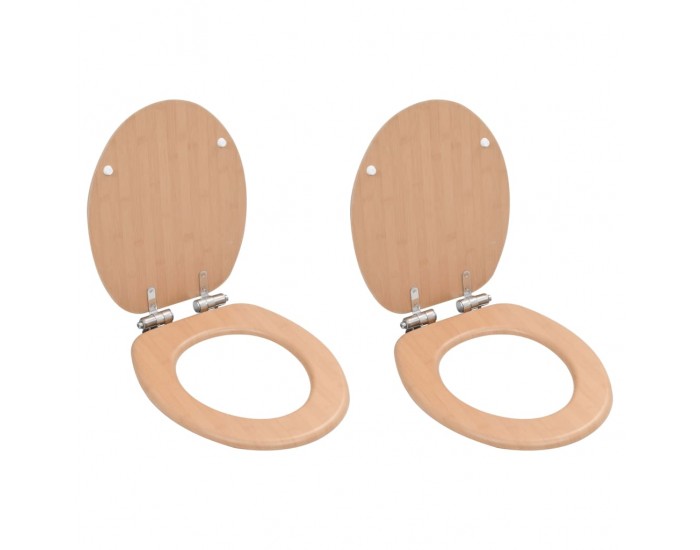 Sonata Тоалетни седалки с плавно затваряне, 2 бр, МДФ, дизайн бамбук