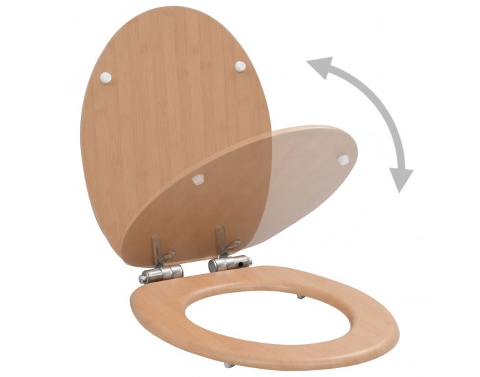 Sonata Тоалетни седалки с плавно затваряне, 2 бр, МДФ, дизайн бамбук