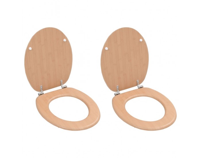 Sonata Тоалетни седалки с нормално затваряне, 2 бр, МДФ, дизайн бамбук