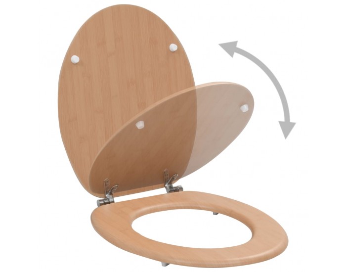 Sonata Тоалетни седалки с нормално затваряне, 2 бр, МДФ, дизайн бамбук