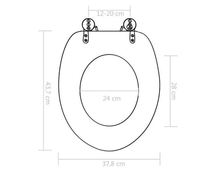 Sonata Тоалетни седалки с нормално затваряне, 2 бр, МДФ, дизайн бамбук