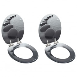 Sonata Тоалетни седалки с плавно затваряне, 2 бр, МДФ, дизайн камъни - Баня