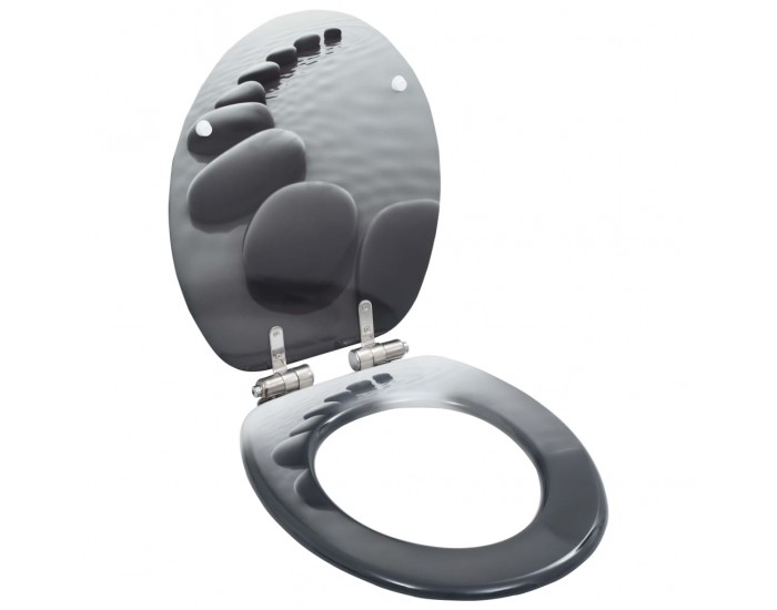 Sonata Тоалетни седалки с плавно затваряне, 2 бр, МДФ, дизайн камъни