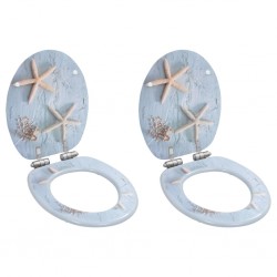 Sonata Тоалетни седалки с плавно затваряне, 2 бр, МДФ, морска звезда - Продукти за баня и WC