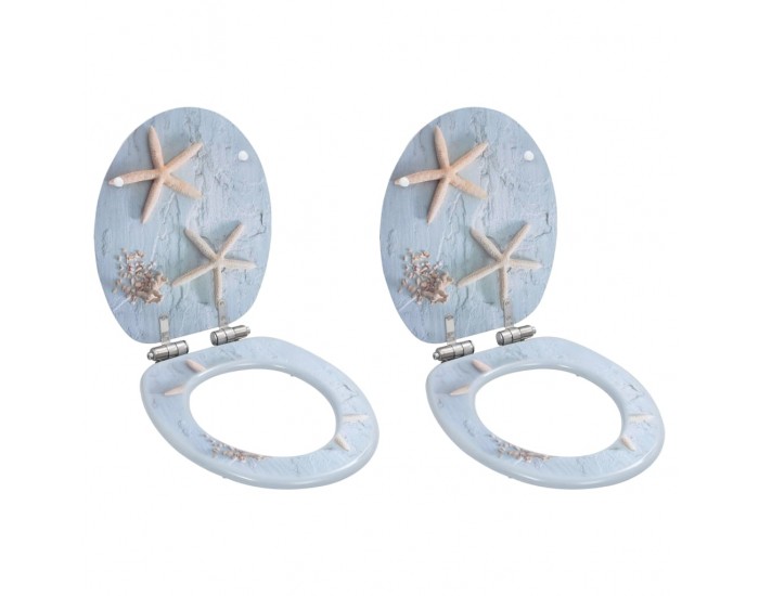 Sonata Тоалетни седалки с плавно затваряне, 2 бр, МДФ, морска звезда