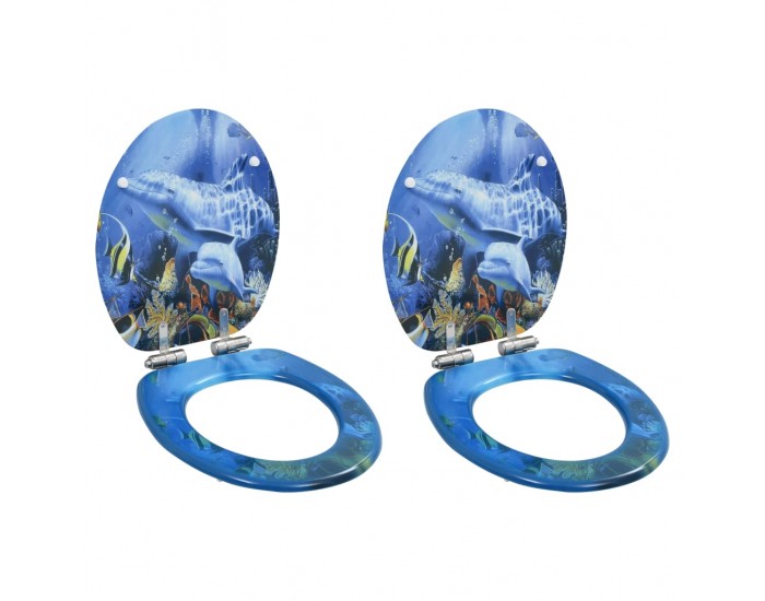 Sonata Тоалетни седалки с плавно затваряне, 2 бр, МДФ, дизайн делфини