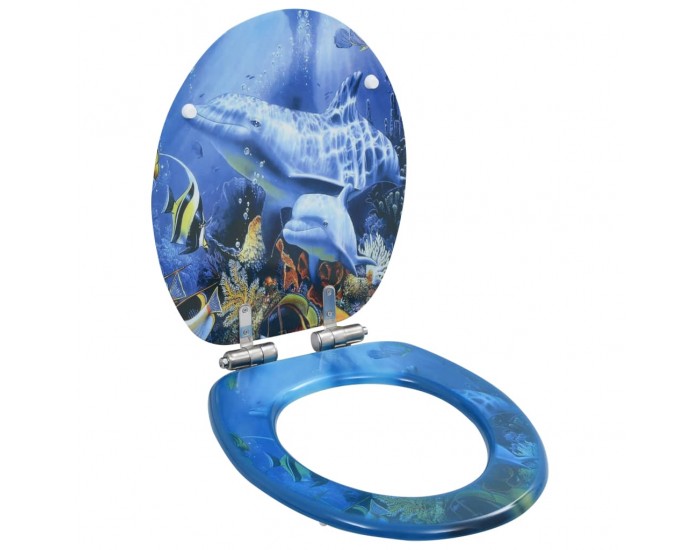 Sonata Тоалетни седалки с плавно затваряне, 2 бр, МДФ, дизайн делфини