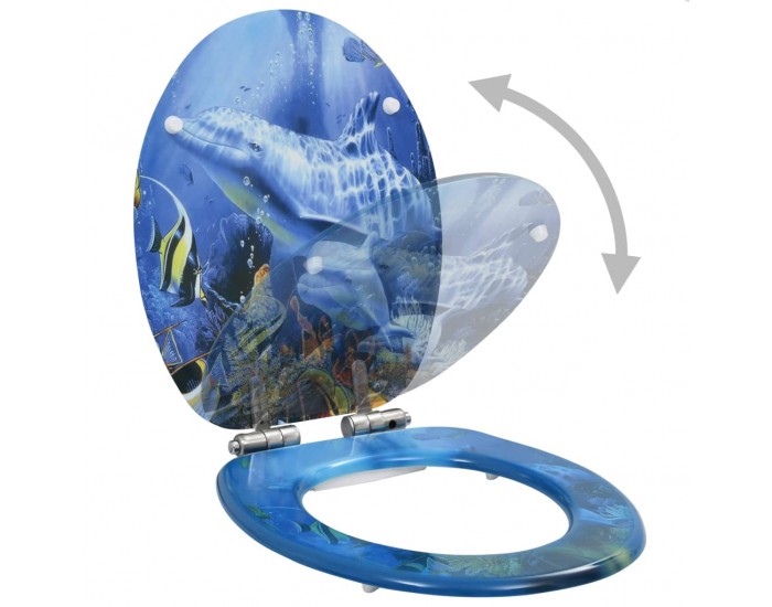 Sonata Тоалетни седалки с плавно затваряне, 2 бр, МДФ, дизайн делфини