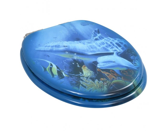 Sonata Тоалетни седалки с плавно затваряне, 2 бр, МДФ, дизайн делфини