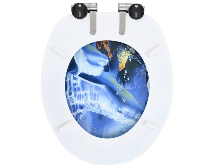 Sonata Тоалетни седалки с плавно затваряне, 2 бр, МДФ, дизайн делфини