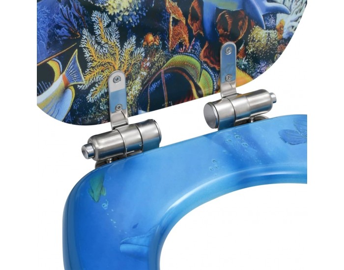 Sonata Тоалетни седалки с плавно затваряне, 2 бр, МДФ, дизайн делфини