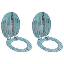 Sonata Тоалетни седалки с плавно затваряне, 2 бр, МДФ, винтидж дизайн - Баня